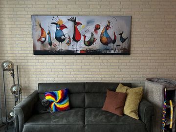 Klantfoto: Vogels: Modern Schilderij van Blikvanger Schilderijen