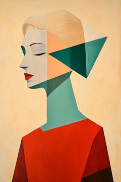 Moderne Frauenfigur in geometrischen Formen von Poster Art Shop