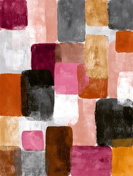 Abstract Mozaïek in Warme Kleuren van Gypsy Galleria