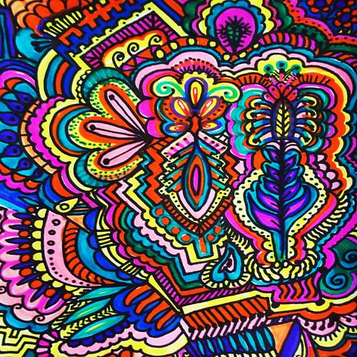 Tribal Decorative Color Zentangle van Rhonda Clapprood