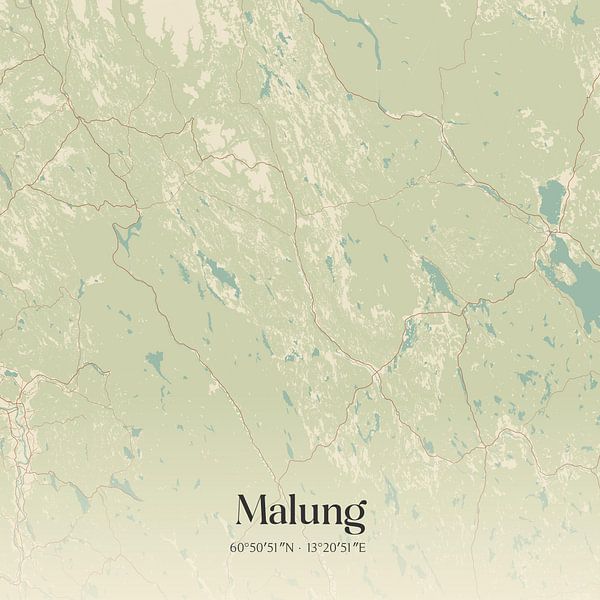 Vintage map of Malung, Sweden. by Prints of Place