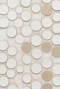 Minimalistisches Muster aus runden Formen in neutralen Farben