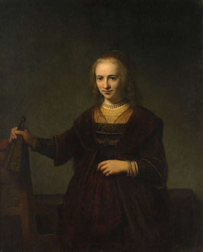 Portret van een vrouw, de stijl van Rembrandt