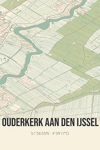 Vieille carte de Ouderkerk aan den IJssel (Hollande du Sud) sur Rezona