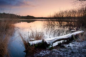 Zonsopkomst bij het ven Hazenputten, Nijnsel in Nederland van Christa Thieme-Krus