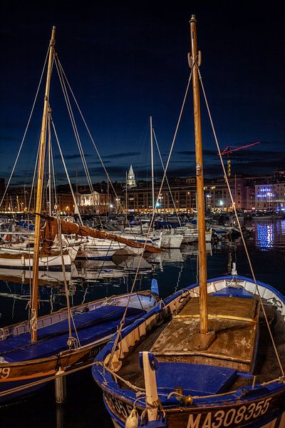 night in the port of Marseille by Eric van Nieuwland