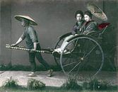 Vintage photo, rickshaw, Kusakabe Kimbei - 1870s - 1890s by Atelier Liesjes thumbnail