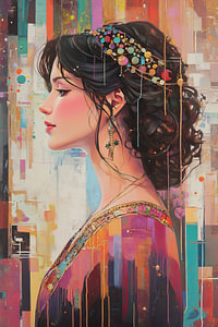 Haarschmuck | Buntes Portrait