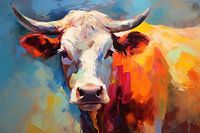 Painting Cow in Colour - Abstract Cow painting