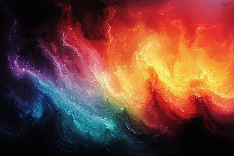 picturesque japanese art colourful abstract by Egon Zitter