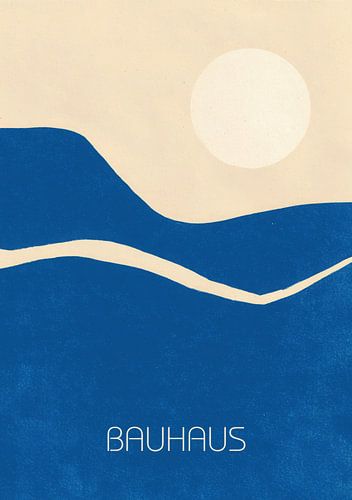 Bauhaus Minimalistisch Landschapsontwerp Blauw Beige