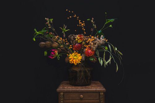 Orange flowers in a vase