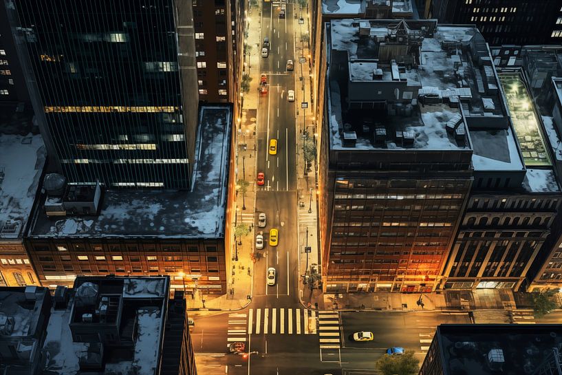 Photos de drones avec vue sur les rues de New York par Animaflora PicsStock