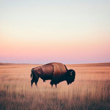 Bison dans l'immensité sur Poster Art Shop