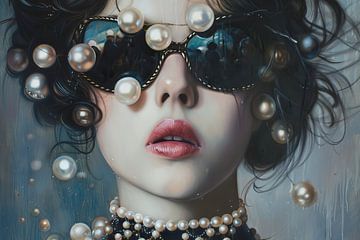 Pearl Gaze van Abstract Schilderij