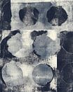 Abstract landscape with circles in grey and white. by Dina Dankers thumbnail