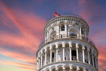 Scheve toren van Pisa in de zonsondergang van Animaflora PicsStock