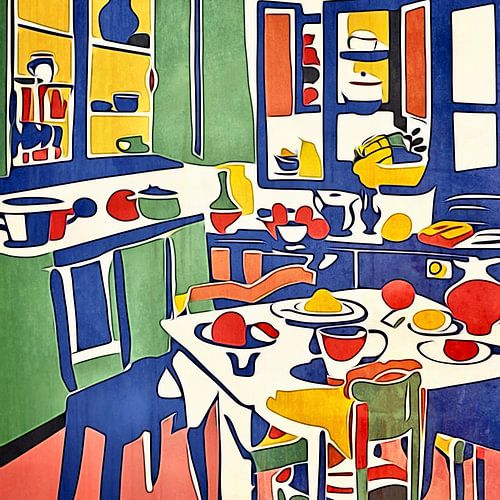In the kitchen, motif 2-Matisse inspired