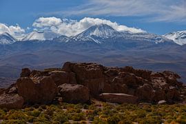 Licancabur and Juriques volcanoes near San Pedro de Atacama, Chile by cobofoto