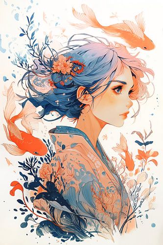 Anime illustratie, Oosterse Onderwaterwereld no.5