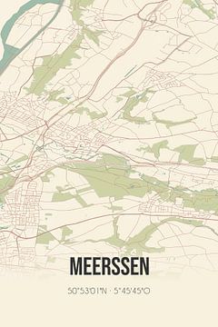 Vintage landkaart van Meerssen (Limburg) van MijnStadsPoster