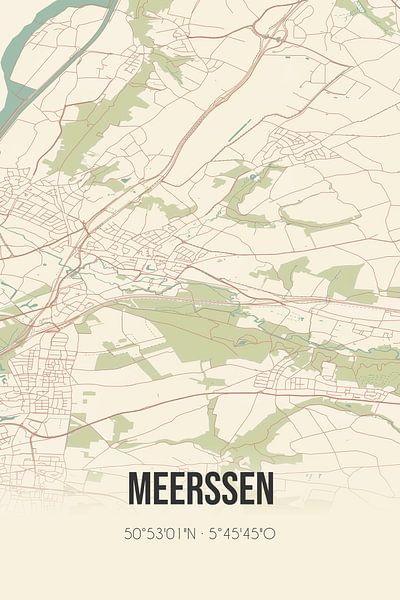 Vintage map of Meerssen (Limburg) by Prints of Place