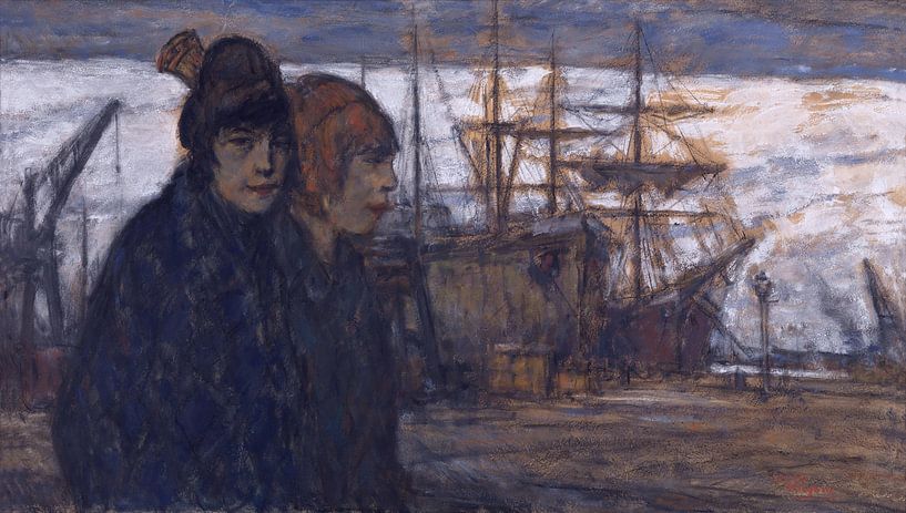 Frauen am Hafen, Eugeen Van Mieghem, 1923 von Atelier Liesjes