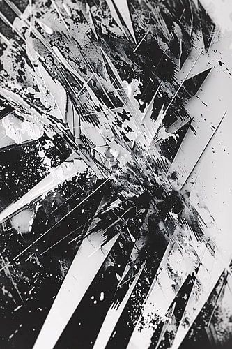 Dynamisch abstract zwart-wit ontwerp met scherpe lijnen