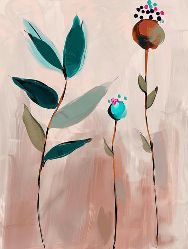 Botanischer Abstrakt in Pastellfarben