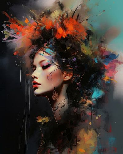 Kleurrijk en modern portret