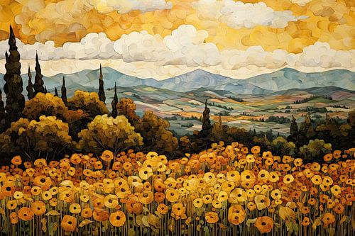 Paysage de montagne abstrait