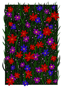 Verspielte Blumenwiese