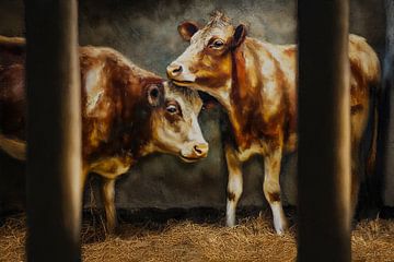 Cows on straw bedding