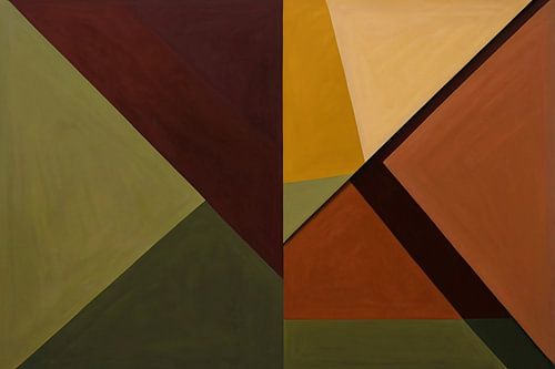 Geometrische aardetinten kunstwerk