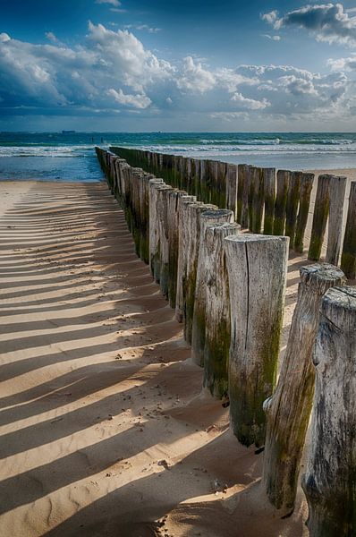 Paalhoofden in HDR van Zeeland op Foto
