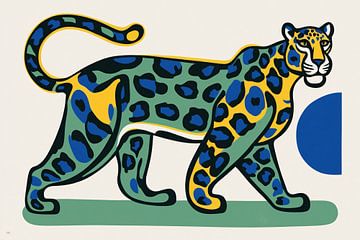 Kleurrijke illustratie van een luipaard van Imperial Art House