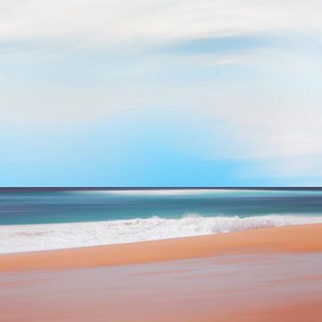 Ruhige Meereswellen treffen auf Sand