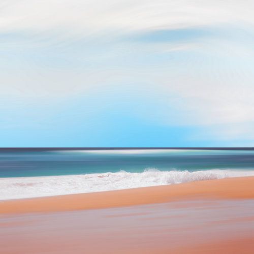 Calm ocean waves meeting sand by Dirk Wüstenhagen