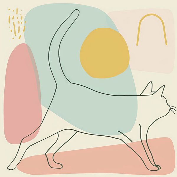 Katze in Line Art von Poster Art Shop