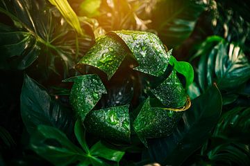 Green recycling circle in nature by Poster Art Shop