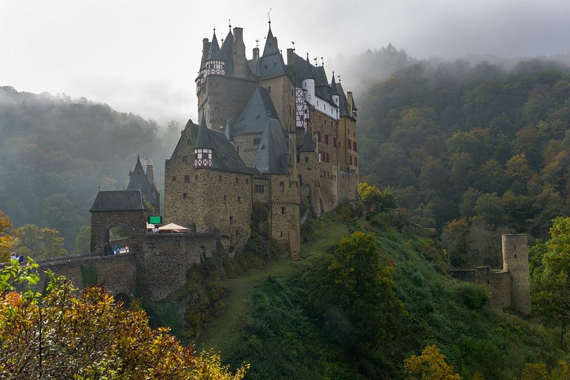 Burg Eltz an einem nebligen Tag von Linda Schouw