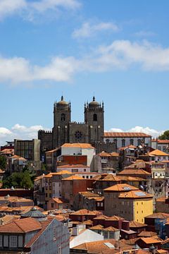 Uitzicht op de kathedraal van Porto, Portugal van Kelsey van den Bosch