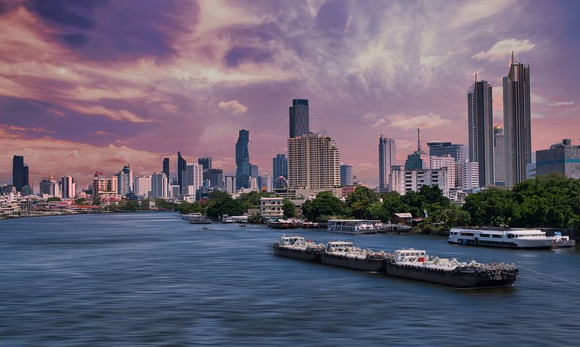 Bangkok on the Chao Praya River by Bernd Hartner