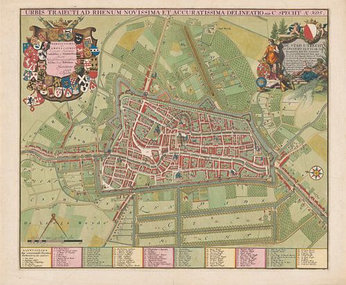 Karte der Stadt Utrecht, Jan van Vianen, 1695