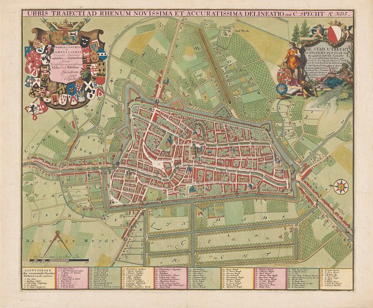 Karte der Stadt Utrecht, Jan van Vianen, 1695 von Historisch Utrecht