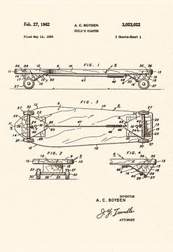 SKATEBOARD PATENT 1962 by Jaap Ros
