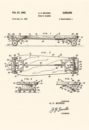 SKATEBOARD PATENT 1962