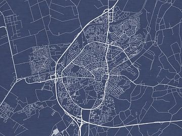 Carte de Assen en bleu royal sur Map Art Studio