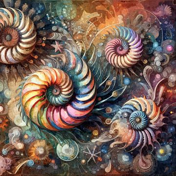 Ammonites in a sea of colours