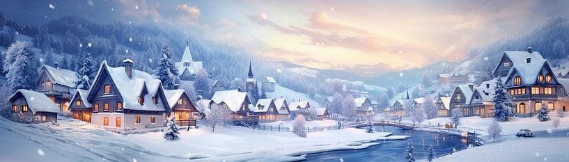 Winterglühen von Abstraktes Gemälde